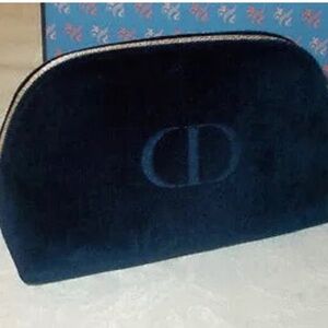 Dior Navy and Gold Cosmetic Bag